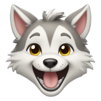 Baby Wolf laughing sticker