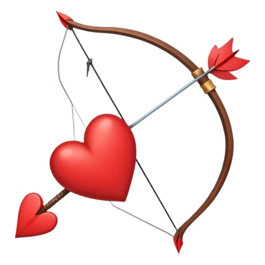red bow and arrow with heart sticker