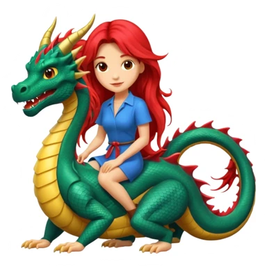  long hair woman on the dragon sticker