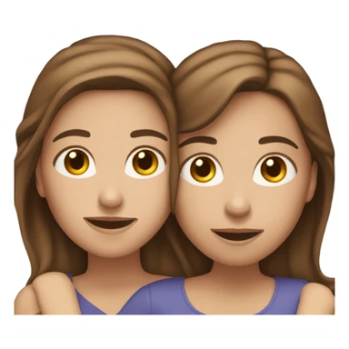 Lesbian cuddles brown hair soft sticker