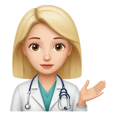 woman patient talks to doctor sticker