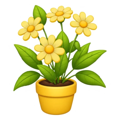 Vibranium shrub  in emoji format. I bunch of yellow whitish flowers with green leaves behind. Minimalistic. sticker