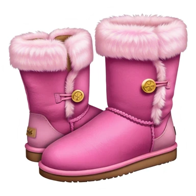 ultra realistic pair of short pink uggs sticker