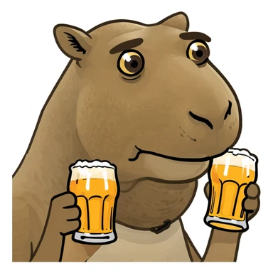 camel holding a pint of beer  sticker