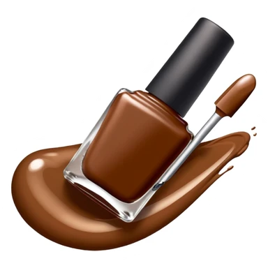 main en train d'être vernis avec du vernis marron sticker