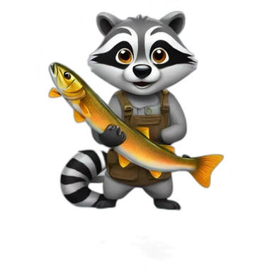 Fusion of a Raccoon and a trout sticker