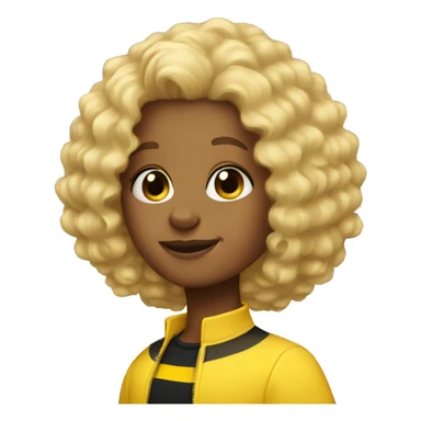 bumblebee with blond fluffy curly haircut sticker