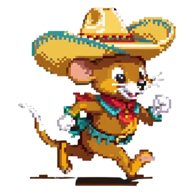 Speedy Gonzales mouse in sombrero running fast sticker