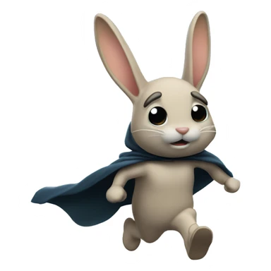 Cloaked rabbit running above the clouds sticker