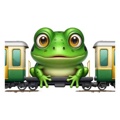 Frog in a train  sticker