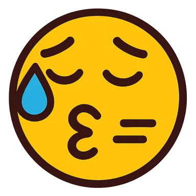 yellow emoji face making a 'whew' expression sticker