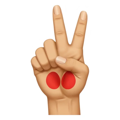 El işareti yumruk yap. Baş parmağı işaret ve orta parmağın arasından çıksın  sticker