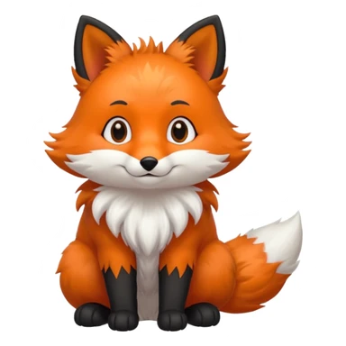 Floofy the Creampuff fox blackish gray fur color chubby Black paws orange color 3 tails sticker