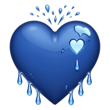 Bleeding navy blue heart sticker