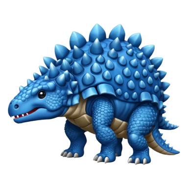 As un emoji de el dinosaurios ANQUILOSAURIO de perfil en color azul sticker