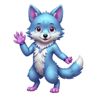anthropomorphic anthro kawaii cute colorful shiny pastel furry wolf-fursona furry  (2 legs, 2 arms) (full body) (shoulder bust) (half body) sticker
