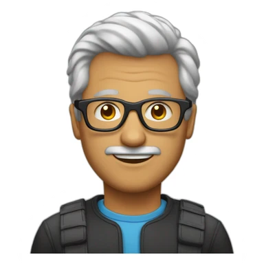 Un homme de 50 ans, avec des lunettes et les cheveux noirs sticker