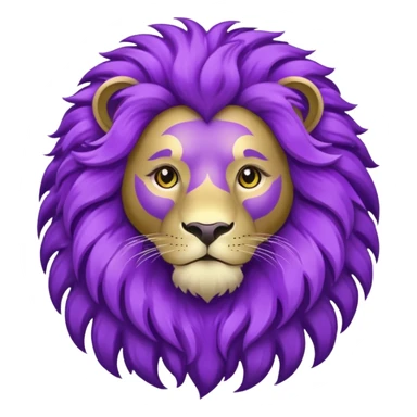 glitter purple and cian lion sticker