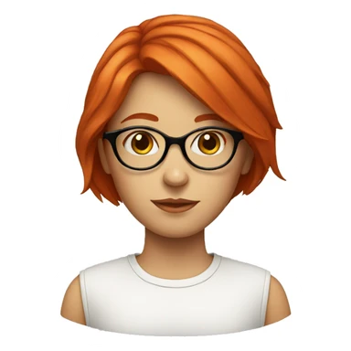 red head girl with thin round glasses sticker