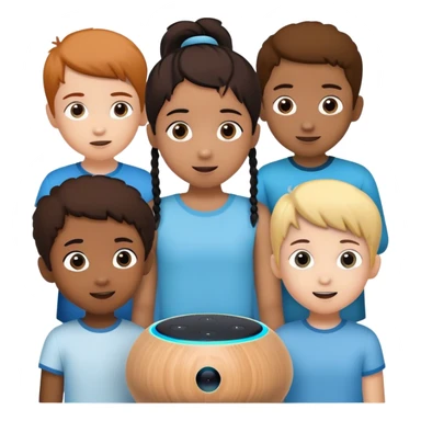 children interacting with a amazon alexa sticker