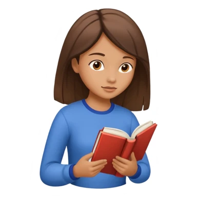 Girl Reading Comprehension, side view. sticker
