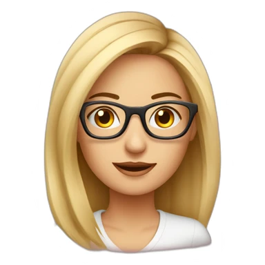 Emprendedora rubia marketing pelo corto con gafas sticker