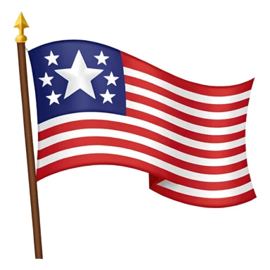 Juneteenth flag stylized with bold colors and a central white star sticker