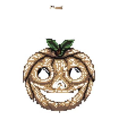 horror sackface with intricate stitching patterns and detailed burlap texture sticker