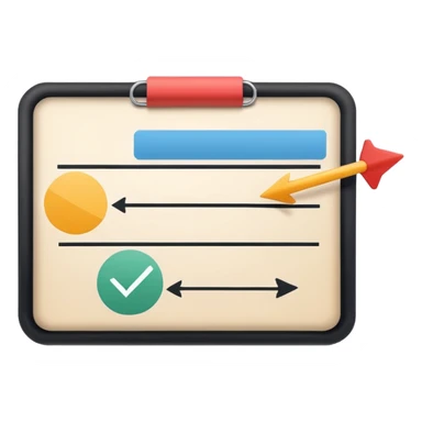 Minimalistic flat vector icon, iOS style, thin black contour on white background. Simple kanban board with circular arrow above it. Clean, no text, no shadows sticker