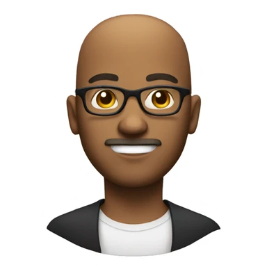 Bald brown guy with goatee with glasses sticker