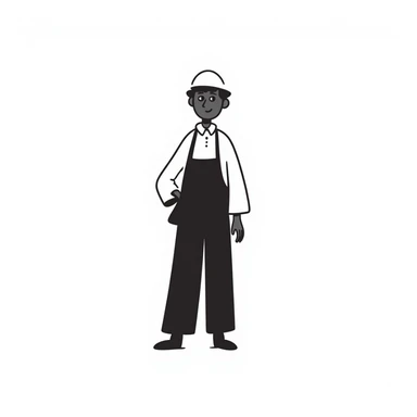 minimalist human silhouette, hand-drawn look, icon for representing any profession sticker