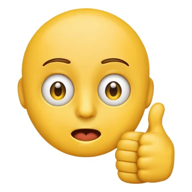 Emoji face stressed out with one eye quivering and a thumbs up sticking out sticker