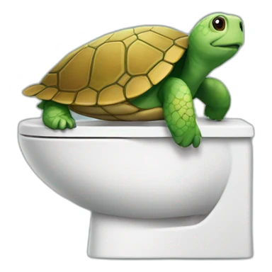 Tortue au toilette sticker