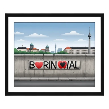 berlin wall long in front without man sticker