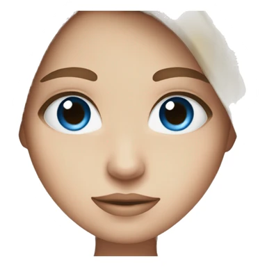 White girl with blue eyes and brown hair  sticker