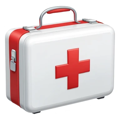First aid kit with a red cross sticker