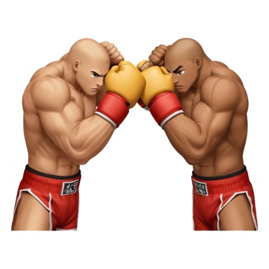 a sideways view of two sets of hands boxing sticker