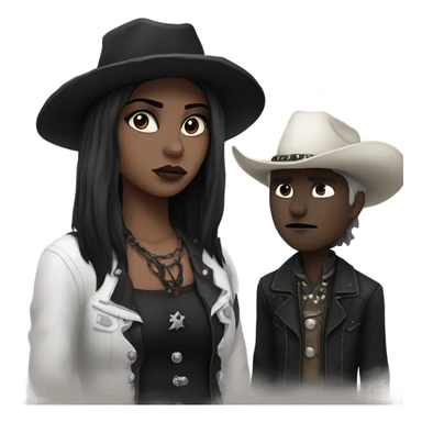Goth girlfriend sad cowboy sticker