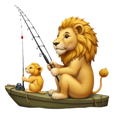 lion sitting in profile fishing sticker