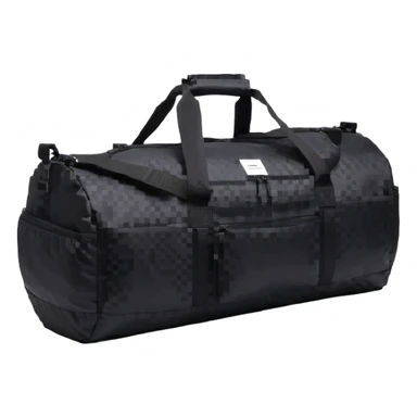 all black duffle bag with black strap sticker