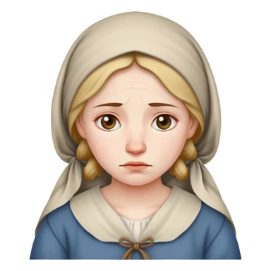 Peasant woman sad sticker