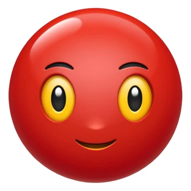 🔴 Parte de cima: vermelha, lisa e brilhante
⚪ Parte de baixo: branca
➖ No meio: uma faixa preta horizontal que divide a bola ao meio
⚪ No centro da faixa: um botão redondo branco (ou cinza claro), que parece um pequeno círculo
Formato: ⚪ Bola perfeitamente redonda sticker