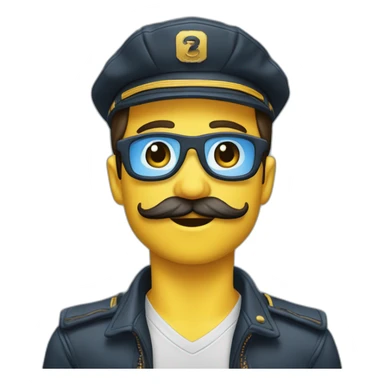 Pilote avion moustachu jeune sans casquette sticker