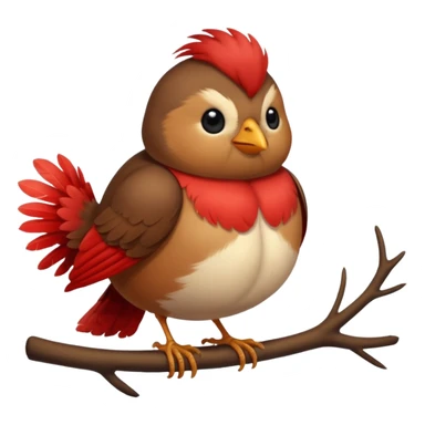 a cute and extremely fat and round robin sticker