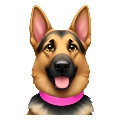 german shepherd with a pink collar  sticker