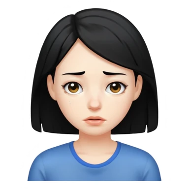 Girl with black hair tired sweaty sticker