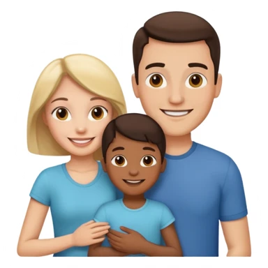 man and woman couple with 2 kids sticker