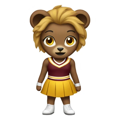 Lioness as a Cheerleader maroon and gold sticker