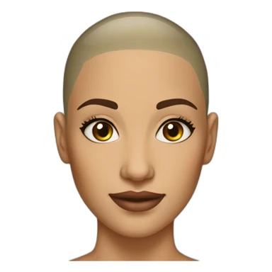 30 year old woman shaved head olive skin make up  sticker