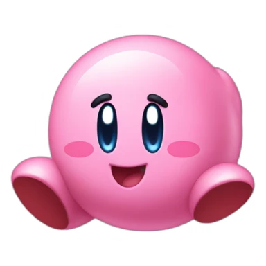 cute happy classic Kirby jumping sticker